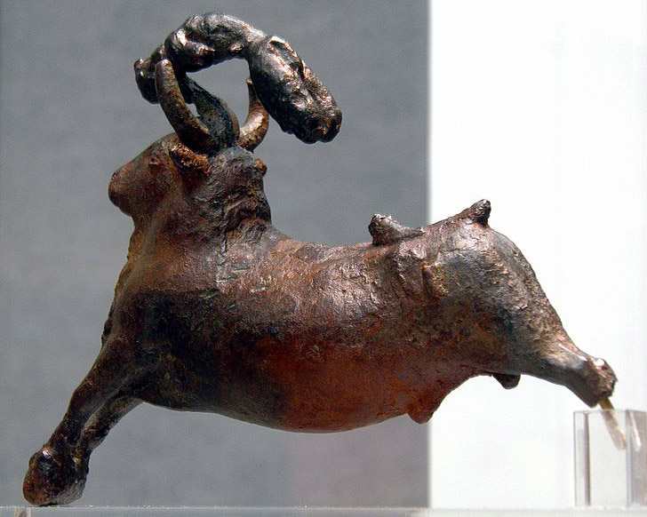 Partially intact bull-jumping figurine from Minoan Crete, (1700-1450 BC)