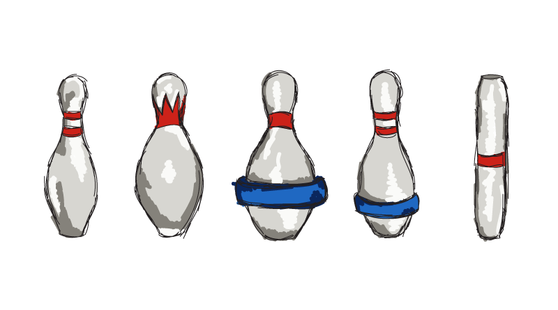 Candlepin Bowling Pin Colored Brand New Red Candlepin With Red Marker 